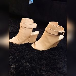 Open toe booties
